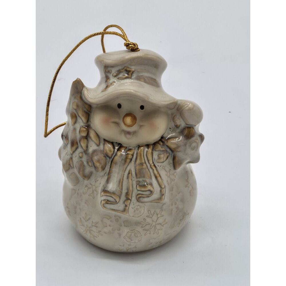 Snowman Bell Ornament White